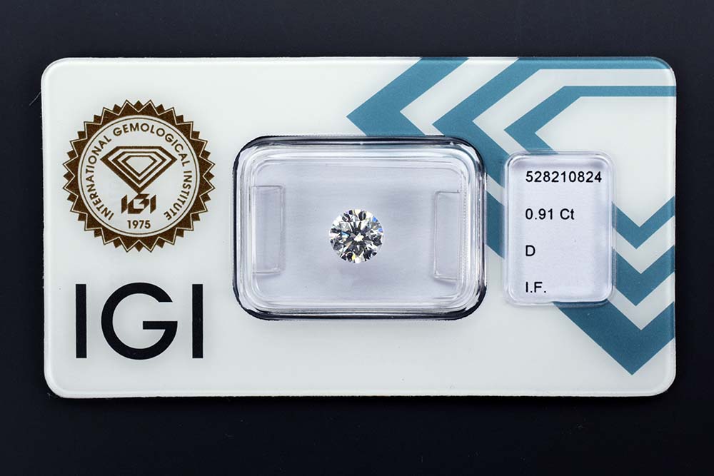 Diamant-Brillant 0,91 Karat Farbe D Reinheit IF IGI 528210824