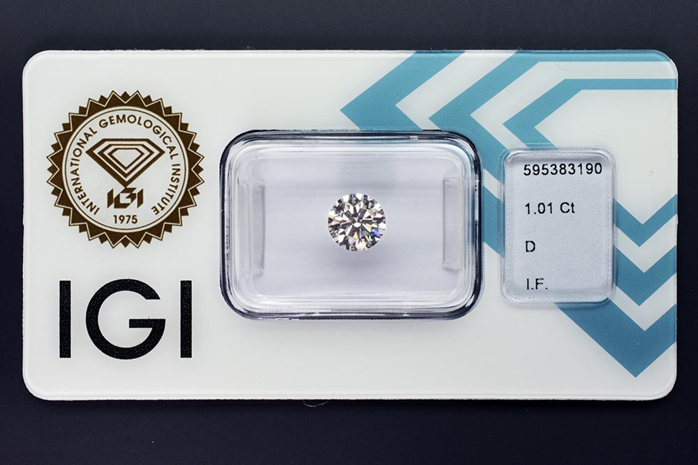 Diamant-Brillant 1,01 Karat D IF 3x Exzellent Ideal Cut IGI 595383190
