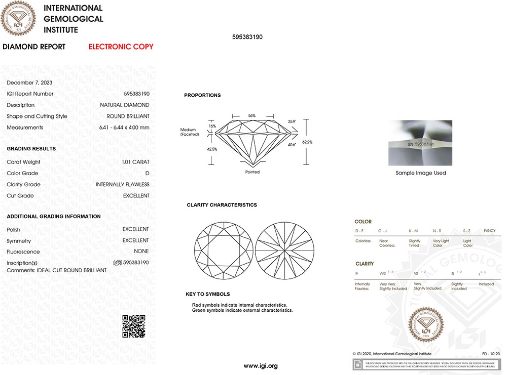 IGI-Zertifikat-595383190-Diamant-101-Karat-D-IF-3x-Exzellent